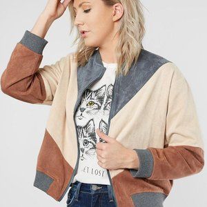 Paper Crane Color Block Bomber Jacket Size S